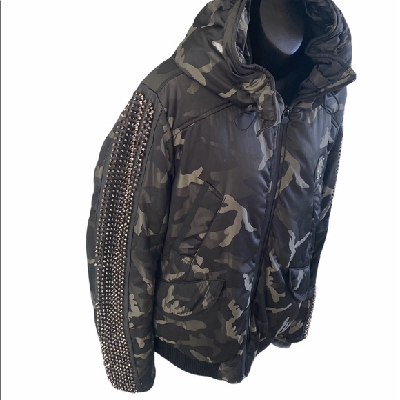 🎉HP 🎉 Philipp Plein Camo Studded Jacket - Picture 5 of 13
